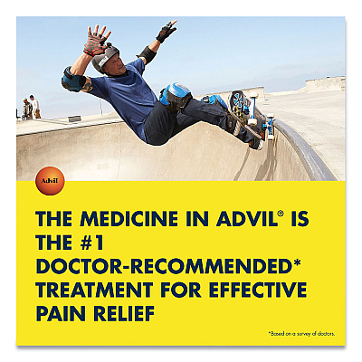 Advil Ibuprofen Pain Reliever Tablets, 100 Count (AVL015040)