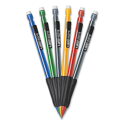 BIC Xtra-Comfort Mechanical Pencil, 0.7 mm, HB (#2), Black Lead, Assorted Barrel Colors, 6/Pack (BICMPGP61)