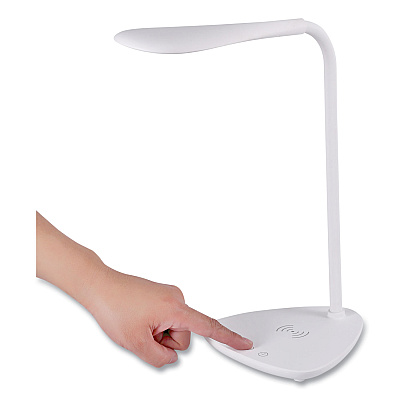 Bostitch Flexible Wireless Charging LED Desk Lamp, 12.88" High, White (BOSVLED1816BOS)