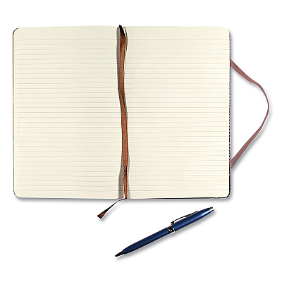 Markings by C.R. Gibson Bonded Leather Journal, 1-Subject, Narrow Rule, Brown Cover, (240) 8.25 x 5 Sheets (CGBMJ54792)