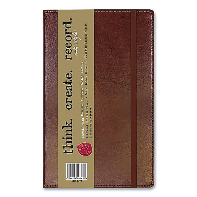 Markings by C.R. Gibson Bonded Leather Journal, 1-Subject, Narrow Rule, Brown Cover, (240) 8.25 x 5 Sheets (CGBMJ54792)
