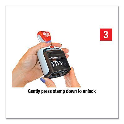 COSCO 2000PLUS Model S 360 Self-Inking Two-Color Message Dater, 5 Years, ENTERED/FAXED/PAID/RECEIVED, 1.81" x 1.25", Blue/Red Ink (COS032519)