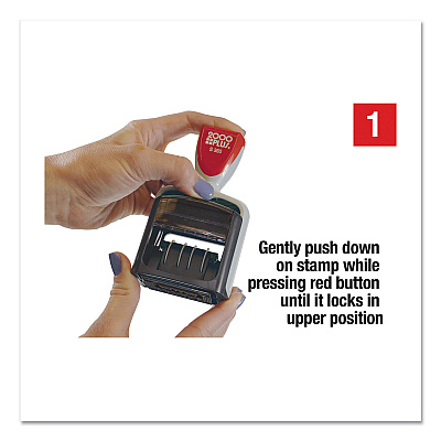 COSCO 2000PLUS Model S 360 Self-Inking Two-Color Message Dater, 5 Years, ENTERED/FAXED/PAID/RECEIVED, 1.81" x 1.25", Blue/Red Ink (COS032519)