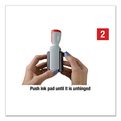 COSCO 2000PLUS Model S 360 Self-Inking Two-Color Message Dater, 5 Years, ENTERED/FAXED/PAID/RECEIVED, 1.81" x 1.25", Blue/Red Ink (COS032519)