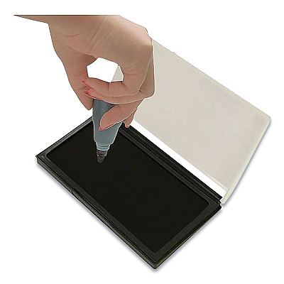 COSCO 2000 PLUS One-Color Felt Stamp Pad, #2, 6.25" x 3.5", Black (CSC090407)