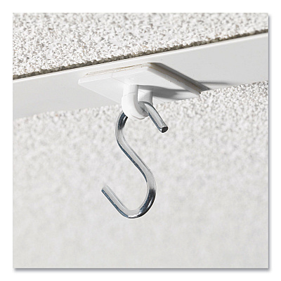 deflecto S Hooks, Metal, Silver, 50/Pack (DEF20013)