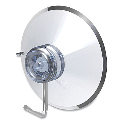 deflecto Suction Cup with Hook, Metal Silver Hook, 25/Pack (DEF20011)
