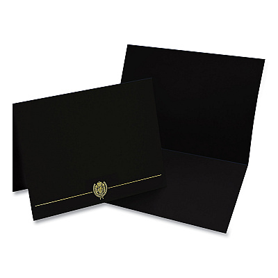 Great Papers Classic Crest Certificate Covers, 9.38 x 12, Black, 5/Pack (GRP903117S)