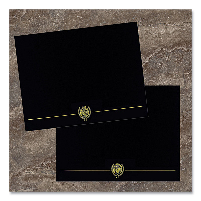 Great Papers Classic Crest Certificate Covers, 9.38 x 12, Black, 5/Pack (GRP903117S)