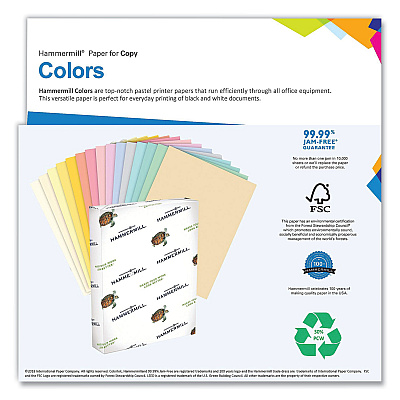 Hammermill Colors Print Paper, 20 lb Bond Weight, 11 x 17, Blue, 500/Ream (HAM102137)