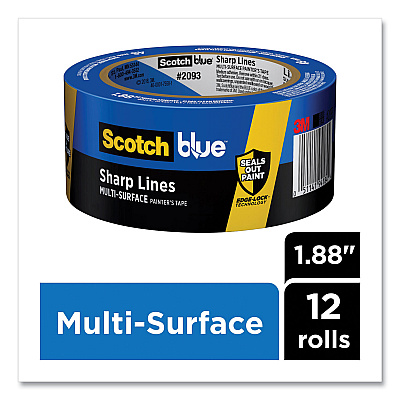 ScotchBlue Sharp Lines Multi-Surface Painter's Tape, 3" Core, 1.88" x 60 yds, Blue (MMM70006576063)