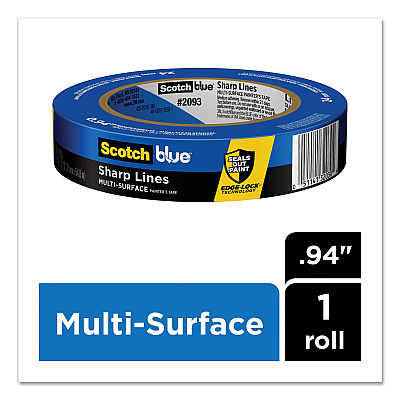 ScotchBlue Sharp Lines Multi-Surface Painter's Tape, 3" Core, 0.94" x 60 yds, Blue (MMM70006578119)