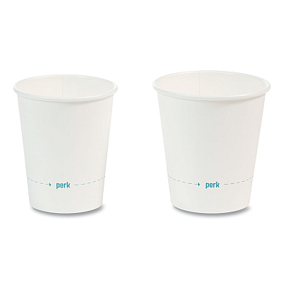Perk White Paper Hot Cups, 10 oz, 50/Pack (PRK24431638)