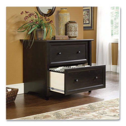 Sauder Edgewater Collection Lateral File Cabinet, 2 Legal/Letter-Size File Drawers, Estate Black, 33.25" x 23.5" x 29.38" (409044)