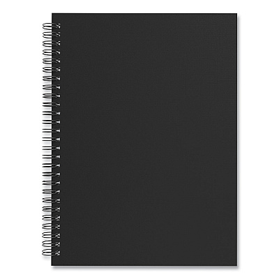 TRU RED Wirebound Soft-Cover Project-Planning Notebook, 1-Subject, Project-Management Format, Black Cover, (80) 9.5 x 6.5 Sheets (TUD24377281)
