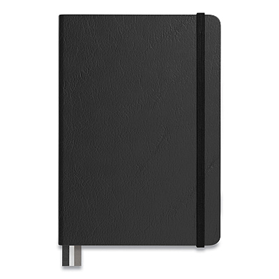 TRU RED Flexible-Cover Business Journal, Elastic Closure, 1-Subject, Dotted Rule, Black Cover, (128) 8 x 5.5 Sheets (TUD24377283)