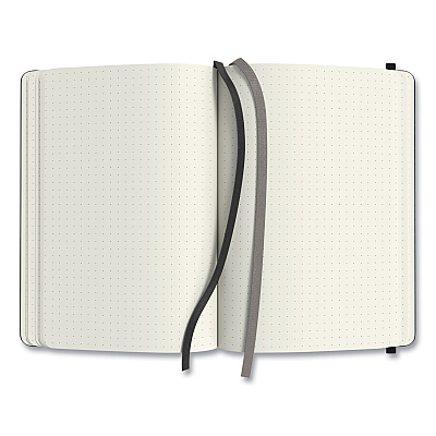 TRU RED Flexible-Cover Business Journal, Elastic Closure, 1-Subject, Dotted Rule, Black Cover, (128) 8 x 5.5 Sheets (TUD24377283)