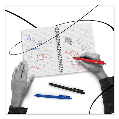 TRU RED Quick Dry Gel Pen, Retractable, Bold 1 mm, Black Ink, Black Barrel, 5/Pack (TUD24399732)