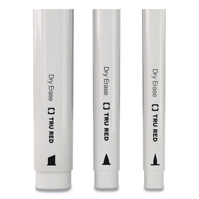 TRU RED Dry Erase Marker, Pen-Style, Extra-Fine Bullet Tip, Black, Dozen (TUD24402806)
