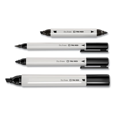 TRU RED Dry Erase Marker, Pen-Style, Extra-Fine Bullet Tip, Black, Dozen (TUD24402806)