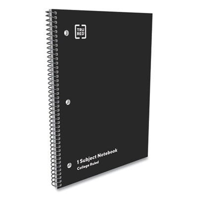 TRU RED One-Subject Notebook, Medium/College Rule, Black Cover, (70) 10.5 x 8 Sheets, 6/Pack (TUD24423005)