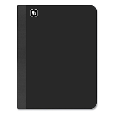 TRU RED One-Subject Notebook, Medium/College Rule, Black Cover, (70) 11 x 8.5 Sheets, 3/Pack (TUD24423011)