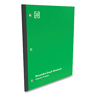 TRU RED Wireless One-Subject Notebook, Quadrille Rule, Green Cover, (80) 11 x 8.5 Sheets (TUD24423015)