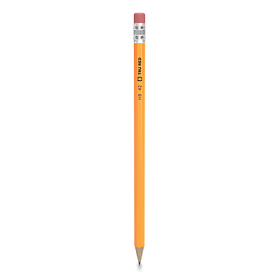 TRU RED Wooden Pencil, HB (#2), Black Lead, Yellow Barrel, Dozen (TUD24424021)