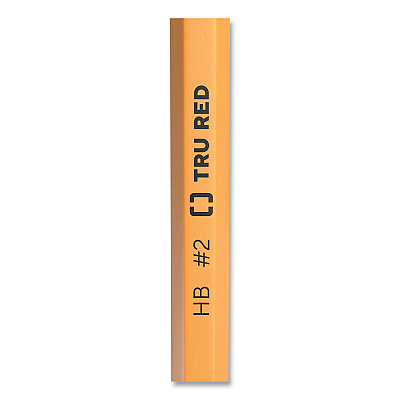 TRU RED Wooden Pencil, HB (#2), Black Lead, Yellow Barrel, Dozen (TUD24424021)