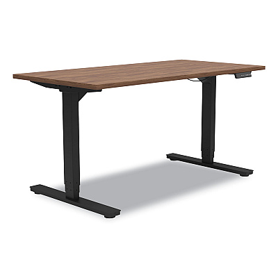 Union & Scale Essentials Electric Sit-Stand Desk, 55.1" x 27.5" x 25.9" to 51.5", Espresso/Black (UOS24388477)