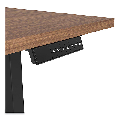 Union & Scale Essentials Electric Sit-Stand Desk, 55.1" x 27.5" x 25.9" to 51.5", Espresso/Black (UOS24388477)