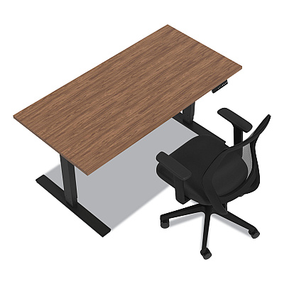 Union & Scale Essentials Electric Sit-Stand Desk, 55.1" x 27.5" x 25.9" to 51.5", Espresso/Black (UOS24388477)