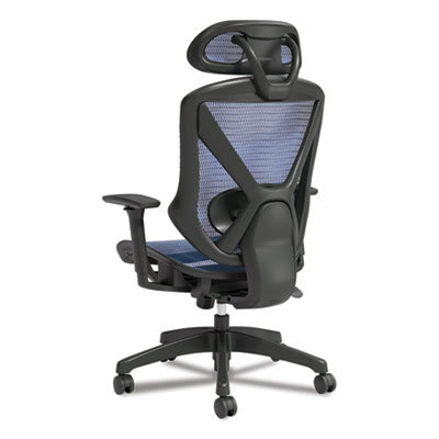 Union & Scale FlexFit Dexley Mesh Task Chair, Supports Up to 275 lb, Blue Seat/Back, Black Base (UOS24442486)
