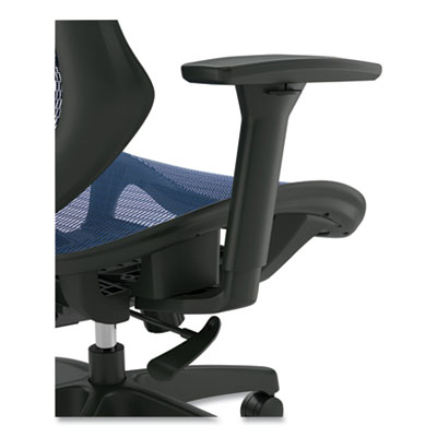 Union & Scale FlexFit Dexley Mesh Task Chair, Supports Up to 275 lb, Blue Seat/Back, Black Base (UOS24442486)