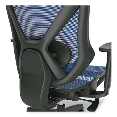 Union & Scale FlexFit Dexley Mesh Task Chair, Supports Up to 275 lb, Blue Seat/Back, Black Base (UOS24442486)