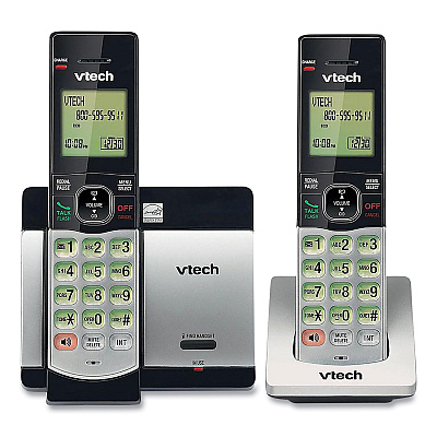 Vtech CS6719-2 Two-Handset Cordless Telephone System, DECT 6.0, Silver/Black (VTECS51192)