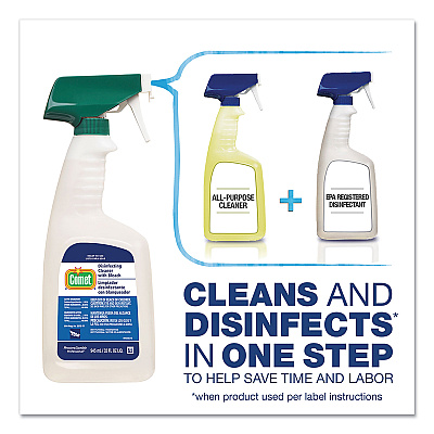 Comet Disinfecting Cleaner with Bleach, 32 oz, Plastic Spray Bottle, Fresh Scent, 8/Carton (PGC30314CT)