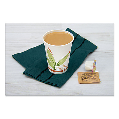Solo Bare Eco-Forward Recycled Content PCF Paper Hot Cups, ProPlanet Seal, 12 oz, Green/White/Beige, 1,000/Carton (SCC412RCN)