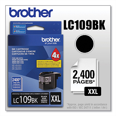 Brother LC109BKS Innobella Super High-Yield Ink, 2,400 Page-Yield, Black