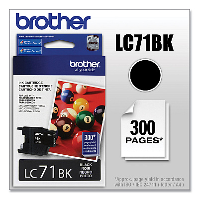 Brother LC71BKS Innobella Ink, 300 Page-Yield, Black