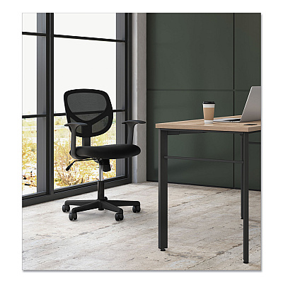 Sadie 1-Oh-Two Mid-Back Task Chairs, Supports Up to 250 lb, 17" to 22" Seat Height, Black (BSXVST102)