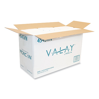 Morcon Tissue Valay Interfolded Napkins, 1-Ply, White, 6.5 x 8.25, 6,000/Carton (MOR4545VN)