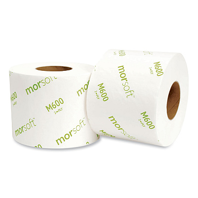 Morcon Tissue Morsoft Controlled Bath Tissue, Septic Safe, 2-Ply, White, 600 Sheets/Roll, 48 Rolls/Carton (MORM600)