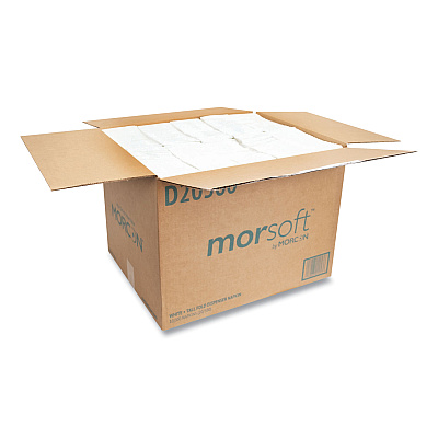 Morcon Tissue Morsoft Dispenser Napkins, 1-Ply, 6 x 13, White, 500/Pack, 20 Packs/Carton (MORD20500)