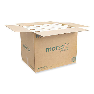 Morcon Tissue Morsoft Controlled Bath Tissue, Septic Safe, 2-Ply, White, 600 Sheets/Roll, 48 Rolls/Carton (MORM600)