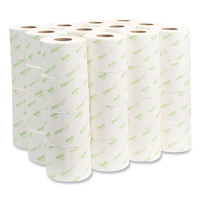 Morcon Tissue Morsoft Controlled Bath Tissue, Septic Safe, 2-Ply, White, 600 Sheets/Roll, 48 Rolls/Carton (MORM600)
