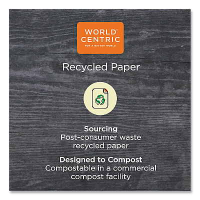 World Centric 100 Percent PCW Recycled Paper Towels, 1-Ply, 9 x 9, Natural, 250/Pack, 16 Packs/Carton (WORTWPAMF)