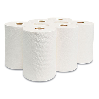 Morcon Tissue 10 Inch TAD Roll Towels, 1-Ply, 10" x 550 ft, White, 6 Rolls/Carton (MORVT106)