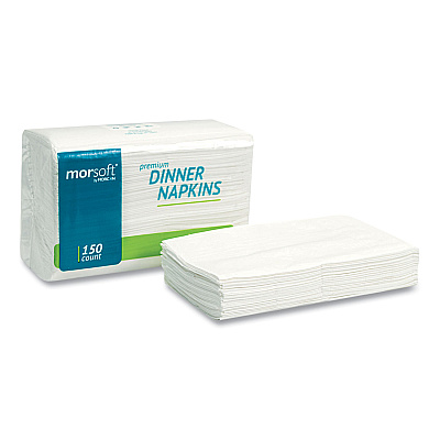 Morcon Tissue Morsoft Dinner Napkins, 2-Ply, 14.5 x 16.5, White, 3,000/Carton (MOR3466)