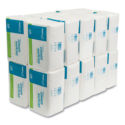 Morcon Tissue Morsoft Dinner Napkins, 2-Ply, 14.5 x 16.5, White, 3,000/Carton (MOR3466)